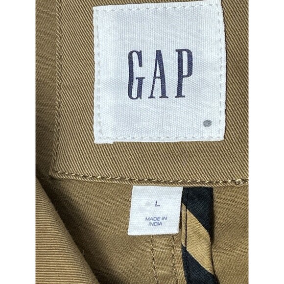 VTG Gap Jacket Large Tan Zip Snap Military Utility Chore Work Gorpcore Unisex - Picture 9 of 13
